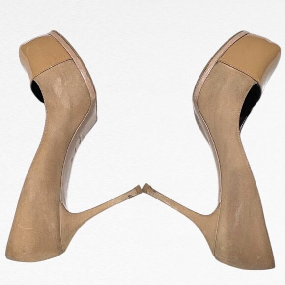 Yves Saint Laurent Patent Leather and Suede Tribtoo Pumps Nude/Camel Size EU 42 - Picture 8 of 14